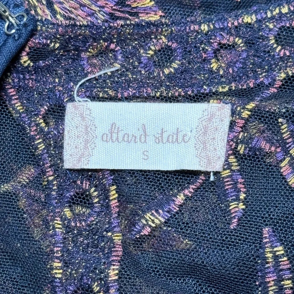 Altar'd State Catania Lace Mesh Embroidered Bohemian Maxi Dress Women's size S - Picture 7 of 10
